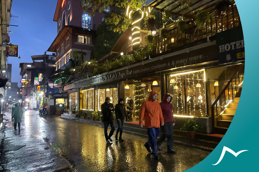 Uncovering the Unique Charms of Thamel and Jhamsikhel One evening at Thamel on a rainy day, Thamel and Jhamsikhel