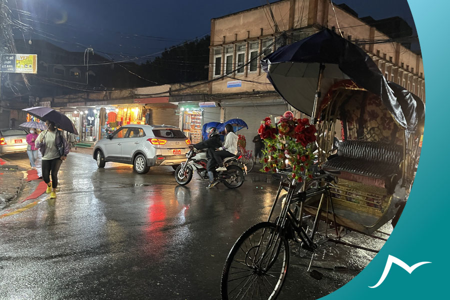 Uncovering the Unique Charms of Thamel and Jhamsikhel Rickshaw at JP school Chowk, Thamel